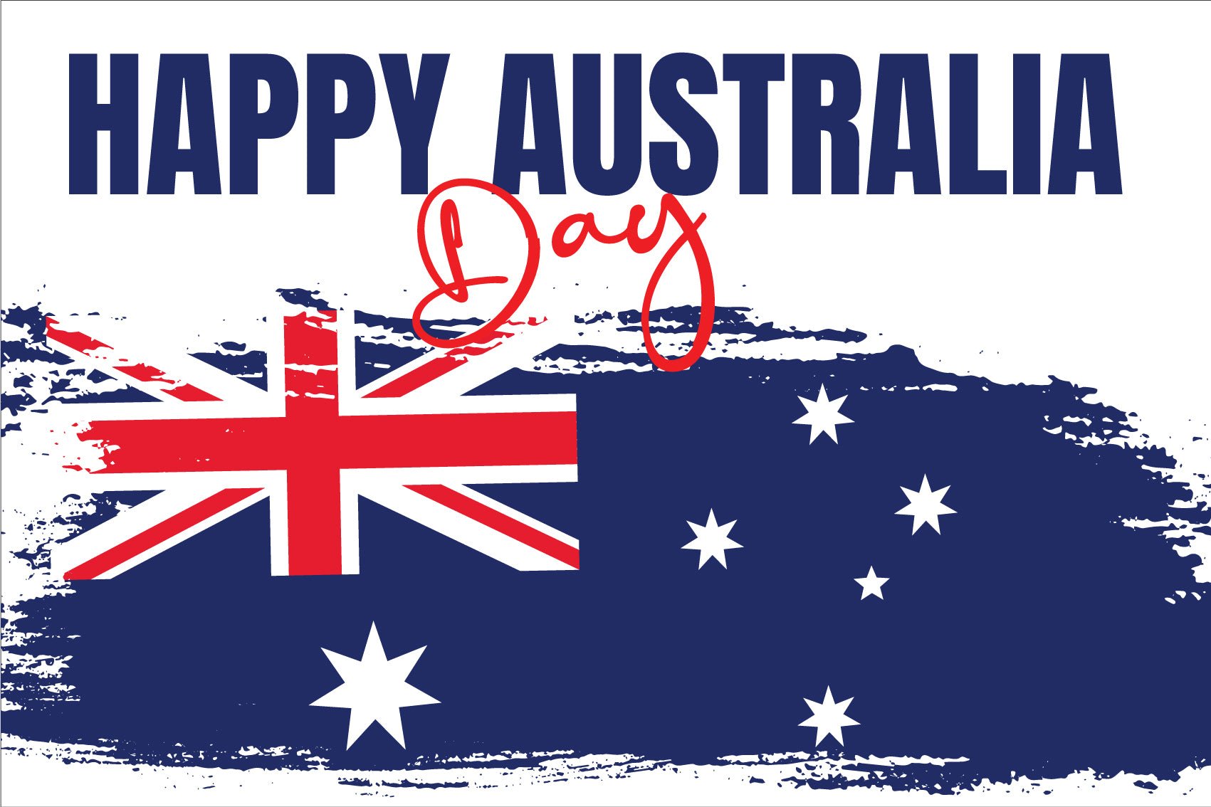 Happy Australia Day White Sign - New Signs