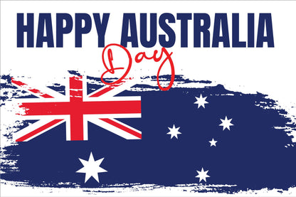 Happy Australia Day White Sign - New Signs