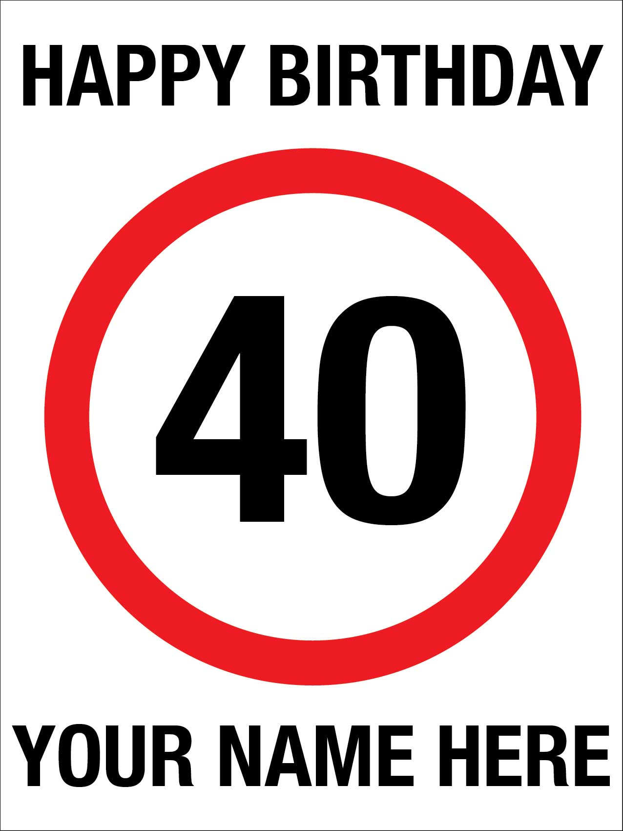 Happy Birthday Custom Speed Sign - New Signs