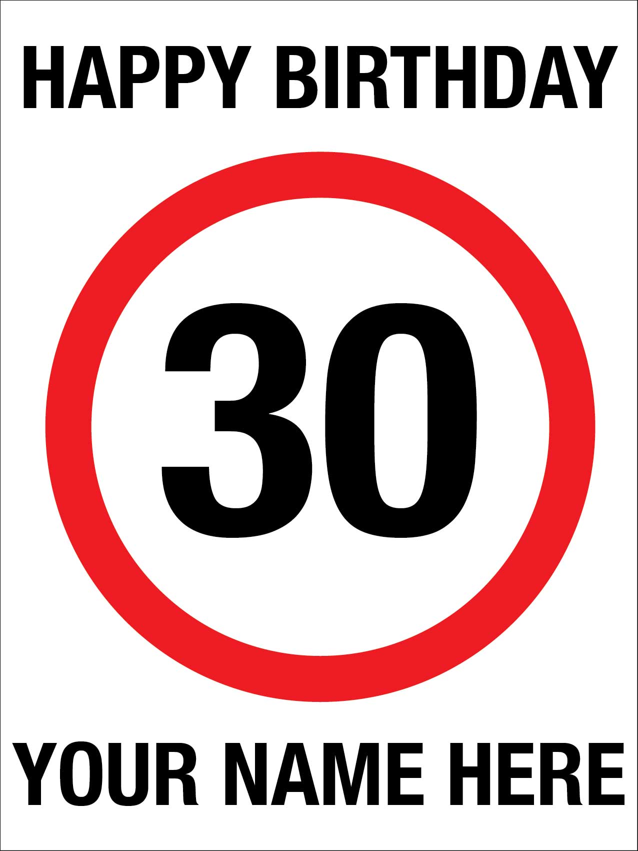 Happy Birthday Custom Speed Sign - New Signs