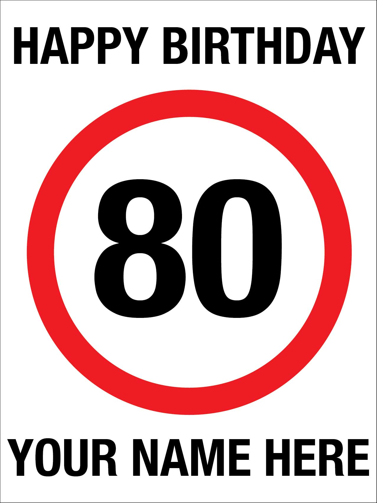 Happy Birthday Custom Speed Sign - New Signs