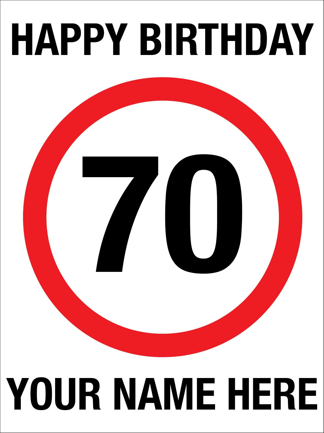 Happy Birthday Custom Speed Sign - New Signs