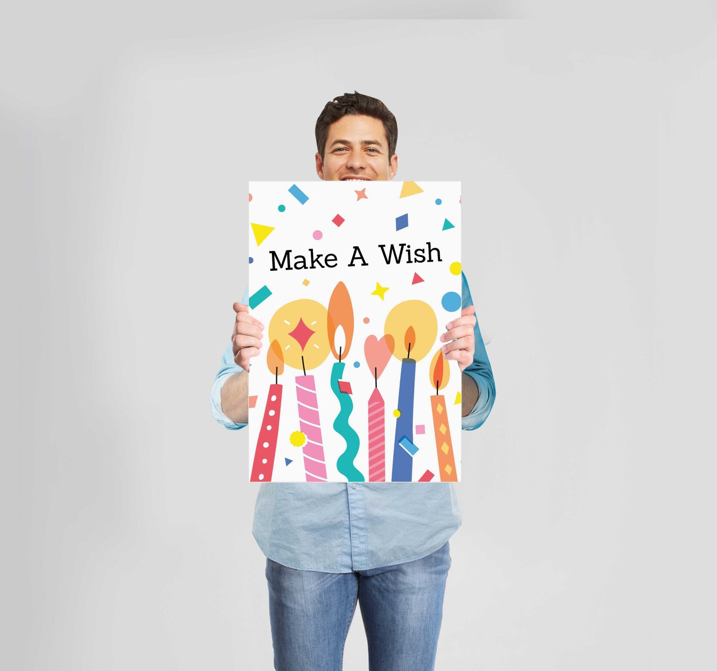 Happy Birthday Make A Wish Poster Wall Art Prints - New Signs