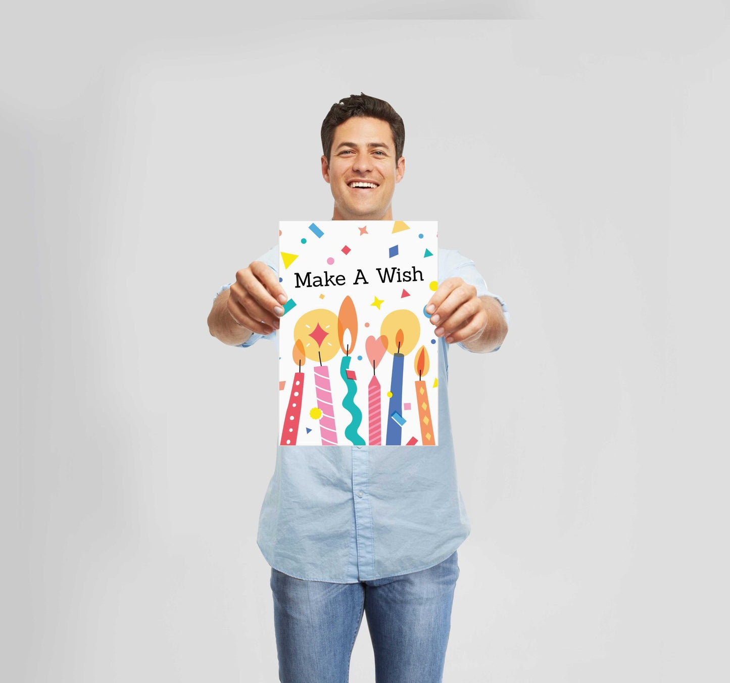 Happy Birthday Make A Wish Poster Wall Art Prints - New Signs