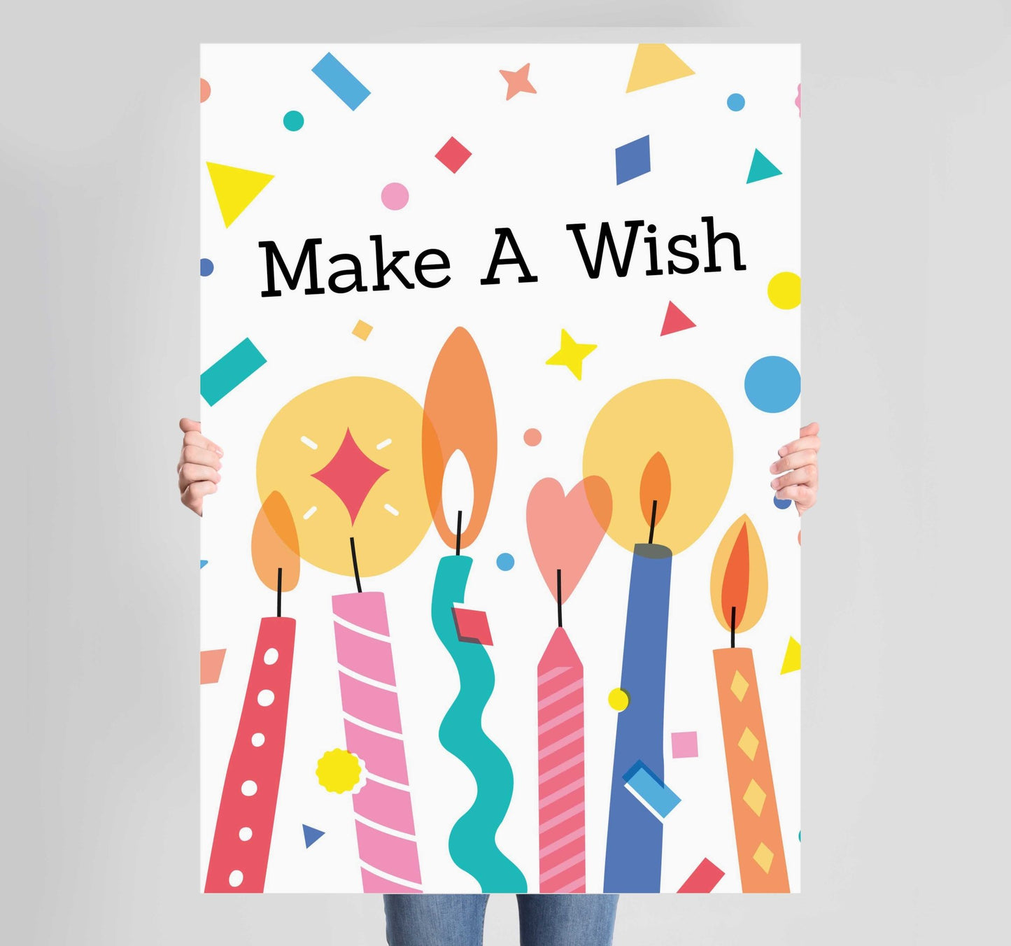 Happy Birthday Make A Wish Poster Wall Art Prints - New Signs
