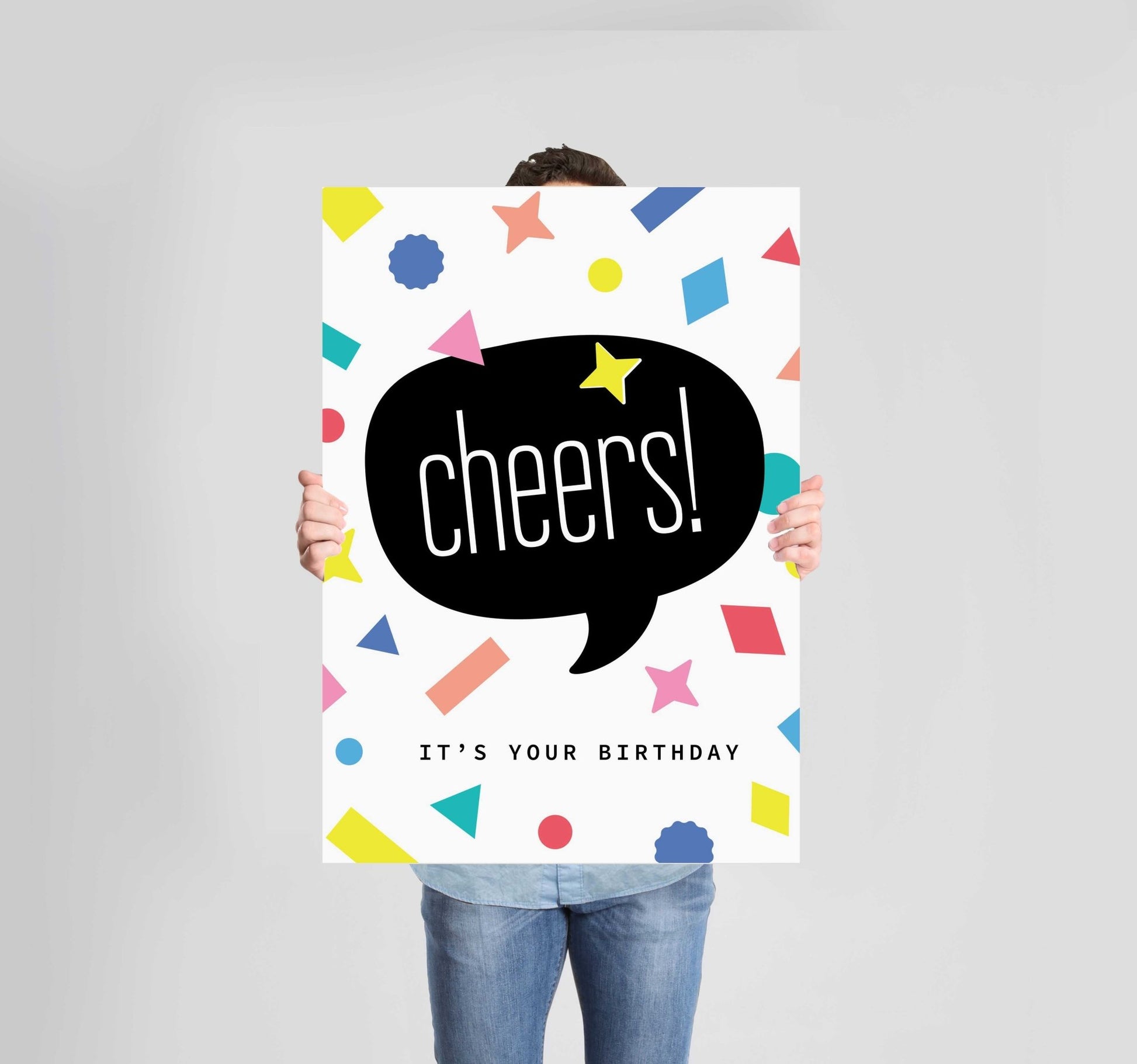 Happy Birthday Poster Wall Art Prints (Set of 5) - New Signs