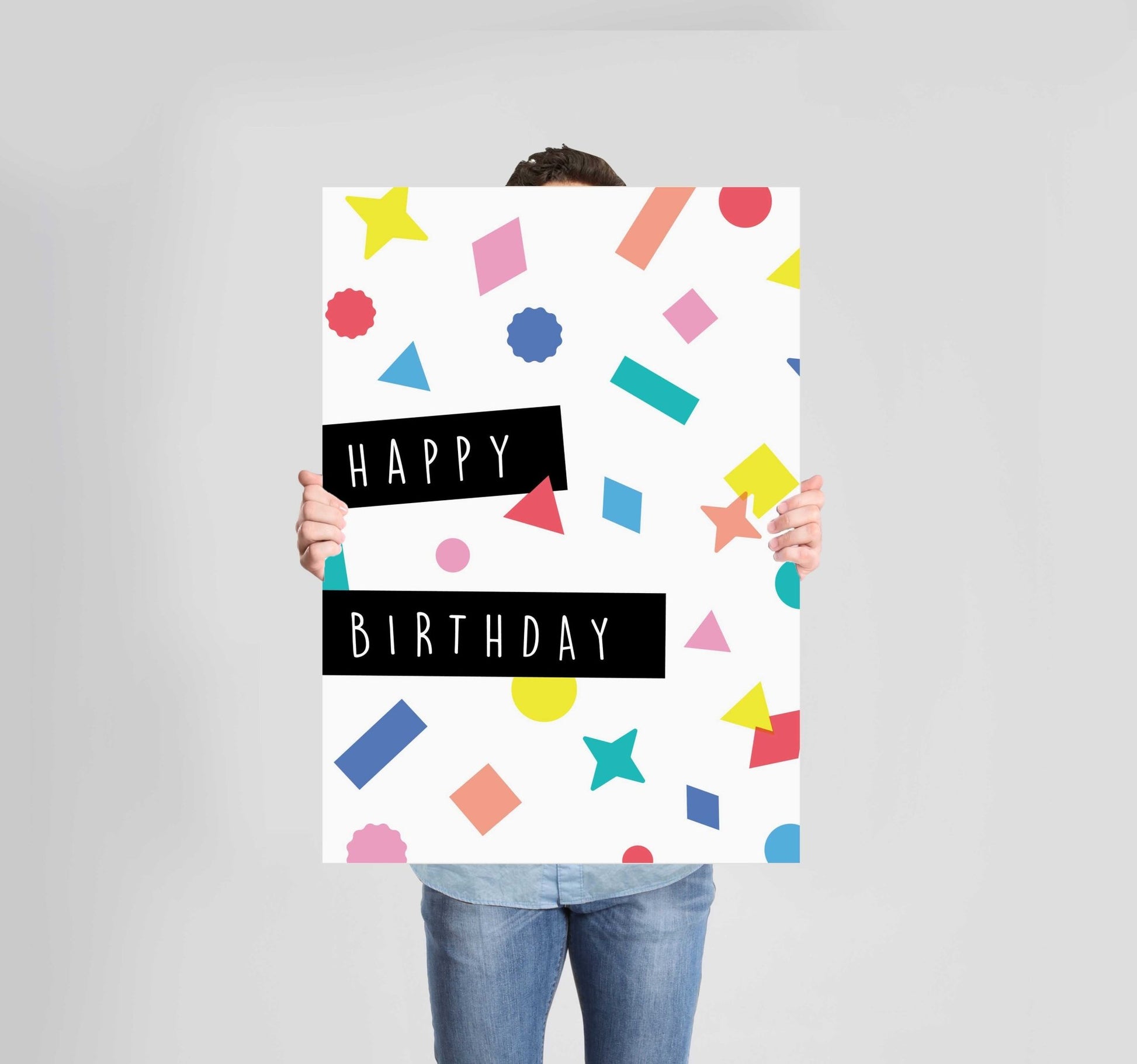 Happy Birthday Poster Wall Art Prints (Set of 5) - New Signs