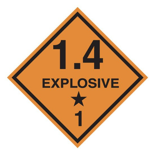 Hazchem CLASS 1 - EXPLOSIVE 1.4 - Sticker - New Signs
