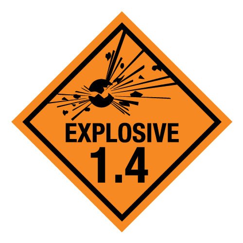 Hazchem CLASS 1 - EXPLOSIVE 1.4 Symbol - Sticker - New Signs