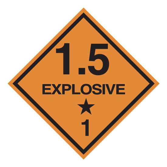 Hazchem CLASS 1 - EXPLOSIVE 1.5 - Sticker - New Signs