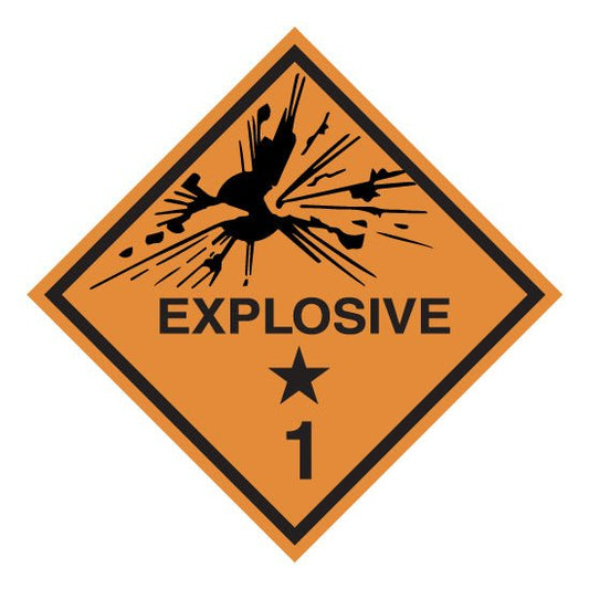 Hazchem CLASS 1 - EXPLOSIVE - Sticker - New Signs