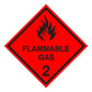 Hazchem CLASS 2 - FLAMMABLE GAS - BLACK - Sticker - New Signs