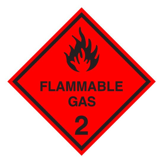 Hazchem CLASS 2 - FLAMMABLE GAS - BLACK - Sticker - New Signs