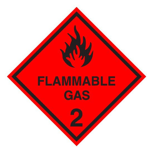 Hazchem CLASS 2 - FLAMMABLE GAS - BLACK - Sticker - New Signs