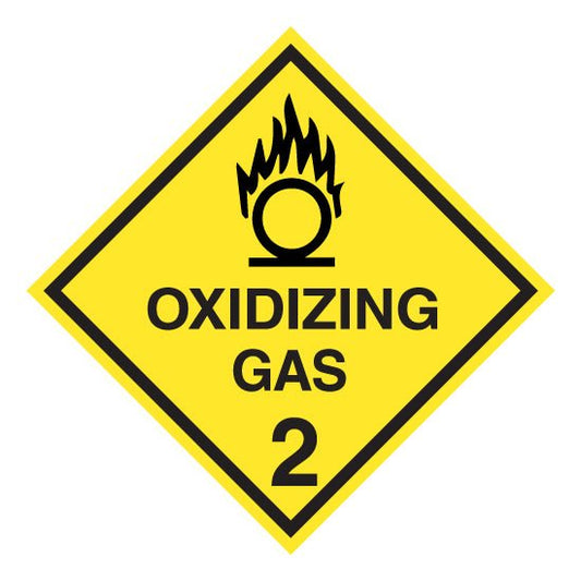 Hazchem CLASS 2 - OXIDIZING GAS - Sticker - New Signs
