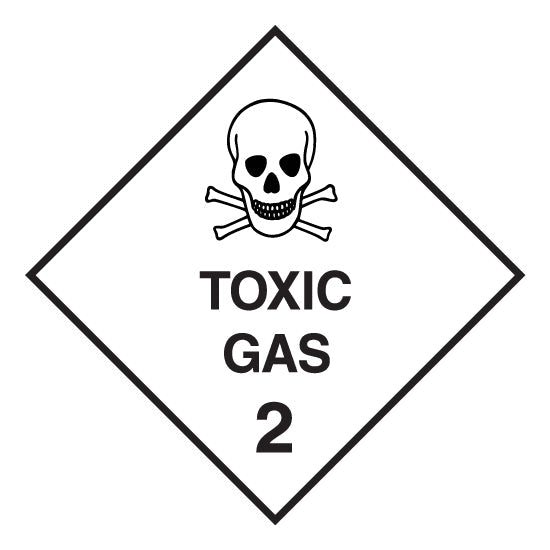 Hazchem CLASS 2 - TOXIC GAS 2 - Sticker - New Signs