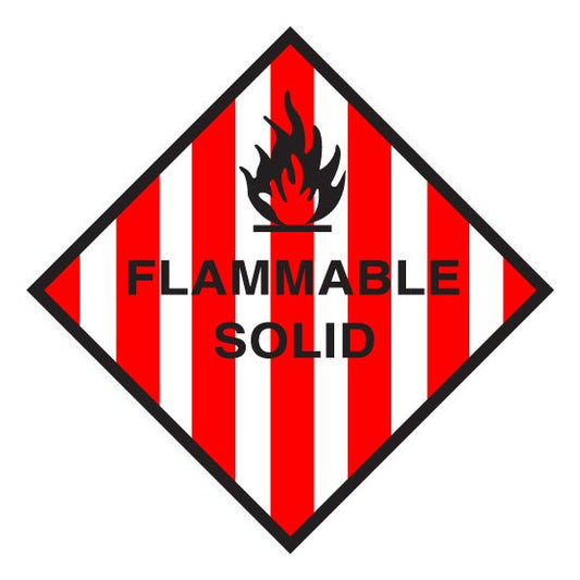 Hazchem CLASS 4 - FLAMMABLE SOLID - Sticker - New Signs