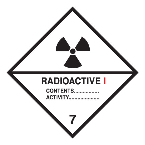 Hazchem CLASS 7 - RADIOACTIVE - CATEGORY 1 - Sticker - New Signs