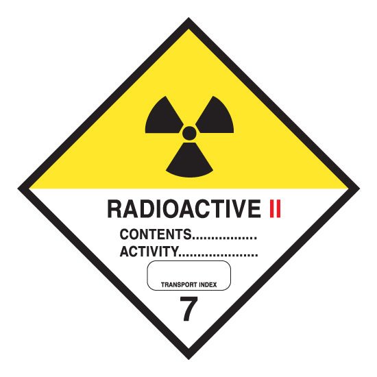 Hazchem CLASS 7 - RADIOACTIVE - CATEGORY 2 - Sticker - New Signs
