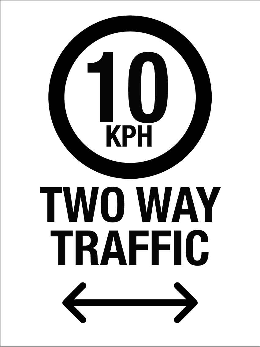 HGK 10kph Two Way Traffic 300mm x 400mm - New Signs
