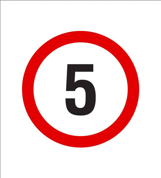 HGK 5km Speed Sign 270mm x 300mm - New Signs