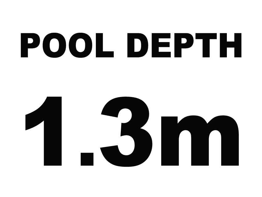 HGK Pool Depth 1.3m 225mm x 300mm - New Signs