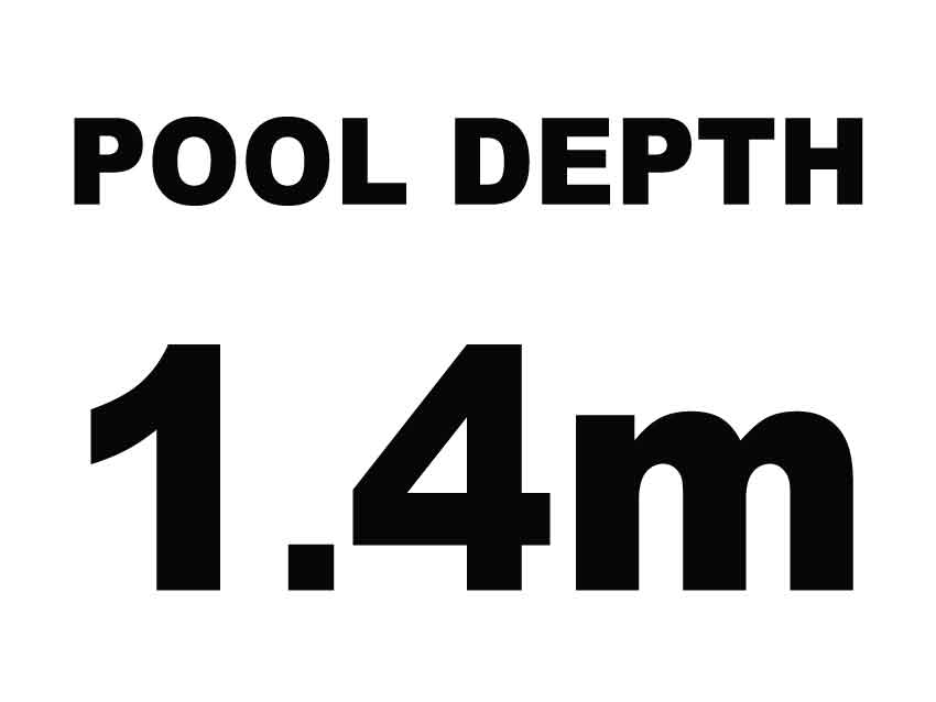 HGK Pool Depth 1.4m 225mm x 300mm - New Signs