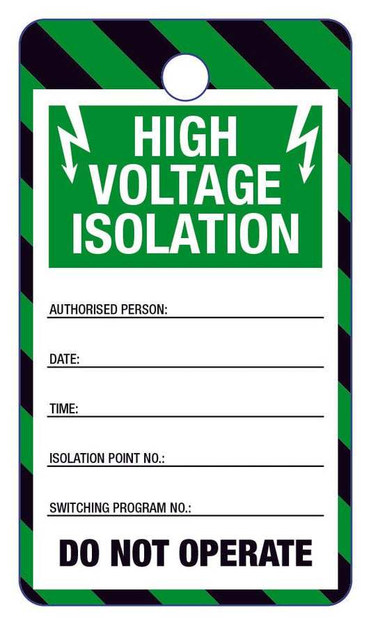 High Voltage Isolation Lock Out Tag - New Signs