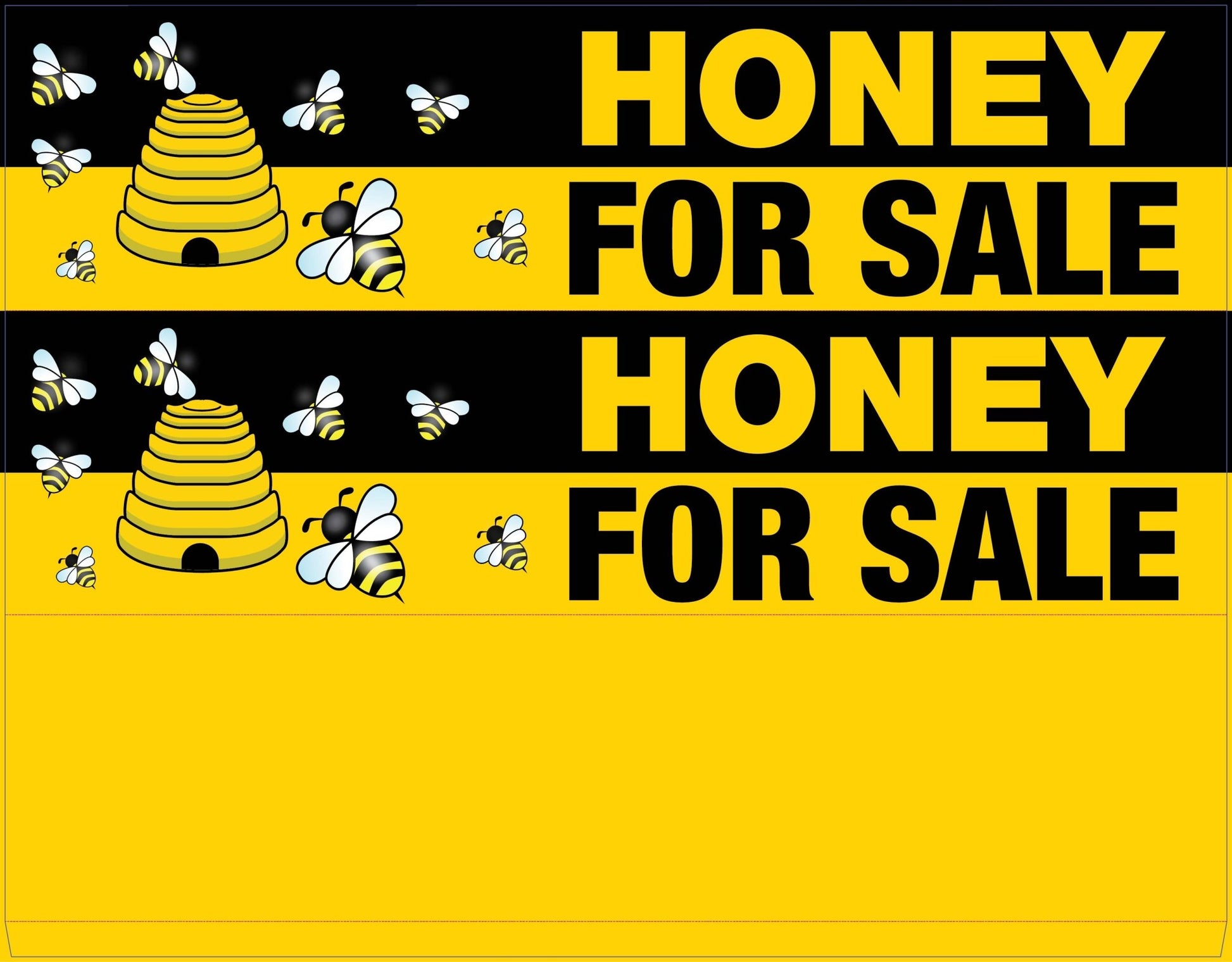 Honey For Sale - Landscape Corflute Toblerone Signs - New Signs