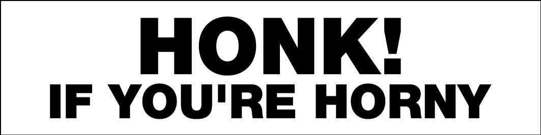 Honk If Youre Horny Car Bumper Stickers - New Signs