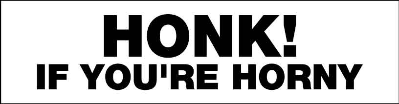 Honk If Youre Horny Car Bumper Stickers - New Signs