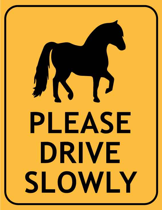 Horses Please Drive Slowly Wheelie Bin Sticker - New Signs