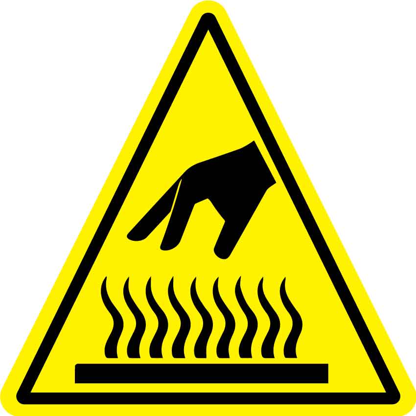 Hot Surface (Triangle) Decal - New Signs