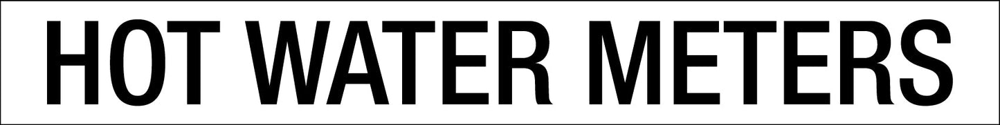Hot Water Meters - Statutory Sign - New Signs