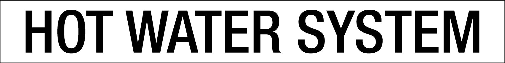 Hot Water System - Statutory Sign - New Signs