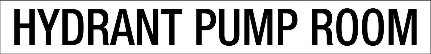 Hydrant Pump Room - Statutory Sign - New Signs