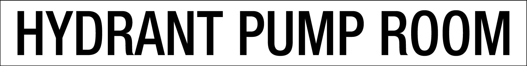 Hydrant Pump Room - Statutory Sign - New Signs