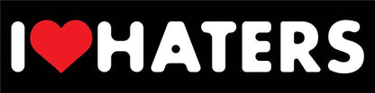 I Heart Haters Black Car Bumper Stickers - New Signs
