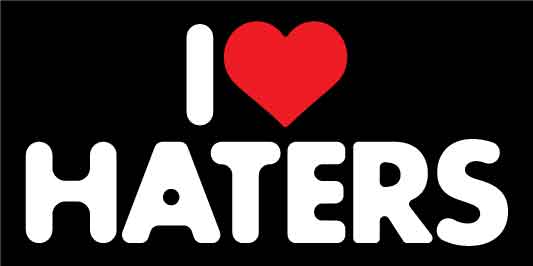 I Heart Haters Black Car Bumper Stickers - New Signs