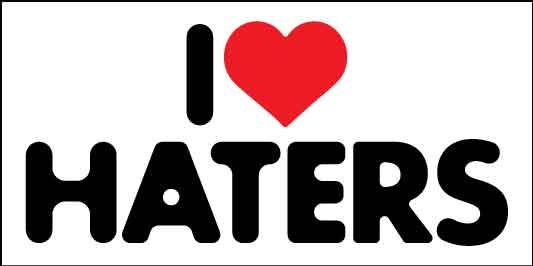 I Heart Haters White Car Bumper Stickers - New Signs