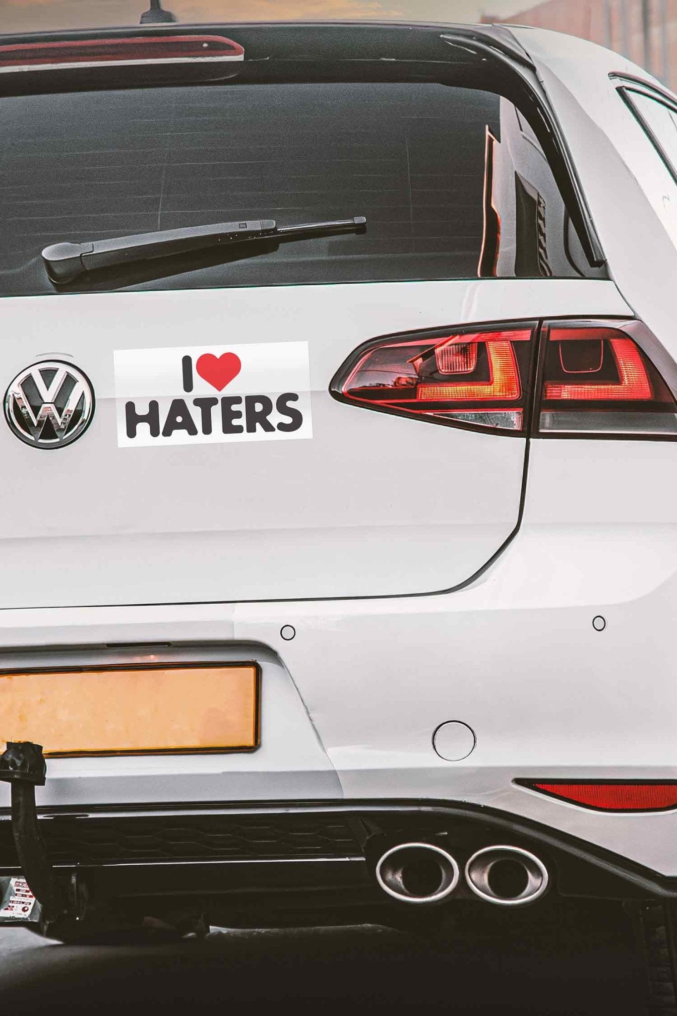 I Heart Haters White Car Bumper Stickers - New Signs