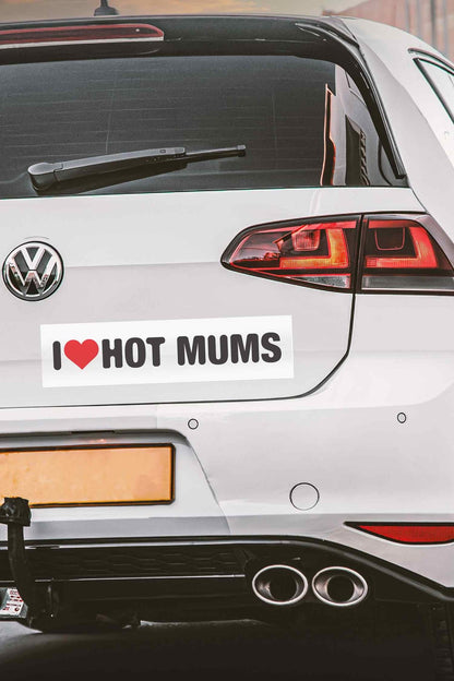 I Heart Hot Mums Car Bumper Stickers - New Signs