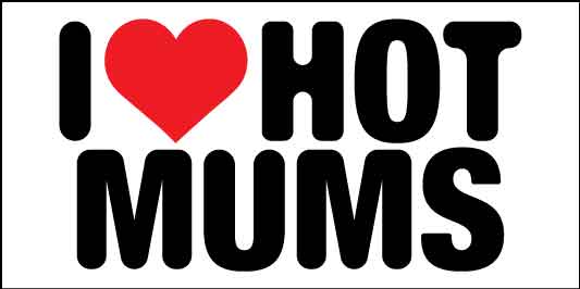 I Heart Hot Mums Car Bumper Stickers - New Signs