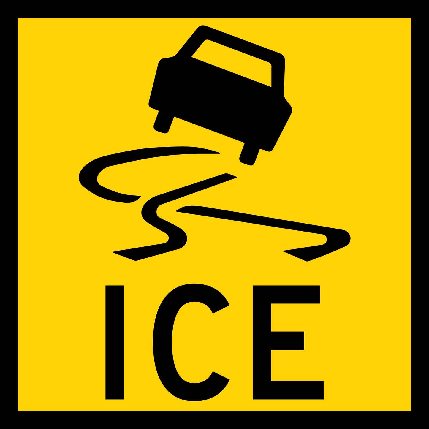 Ice On Road Multi Message Traffic Sign - New Signs