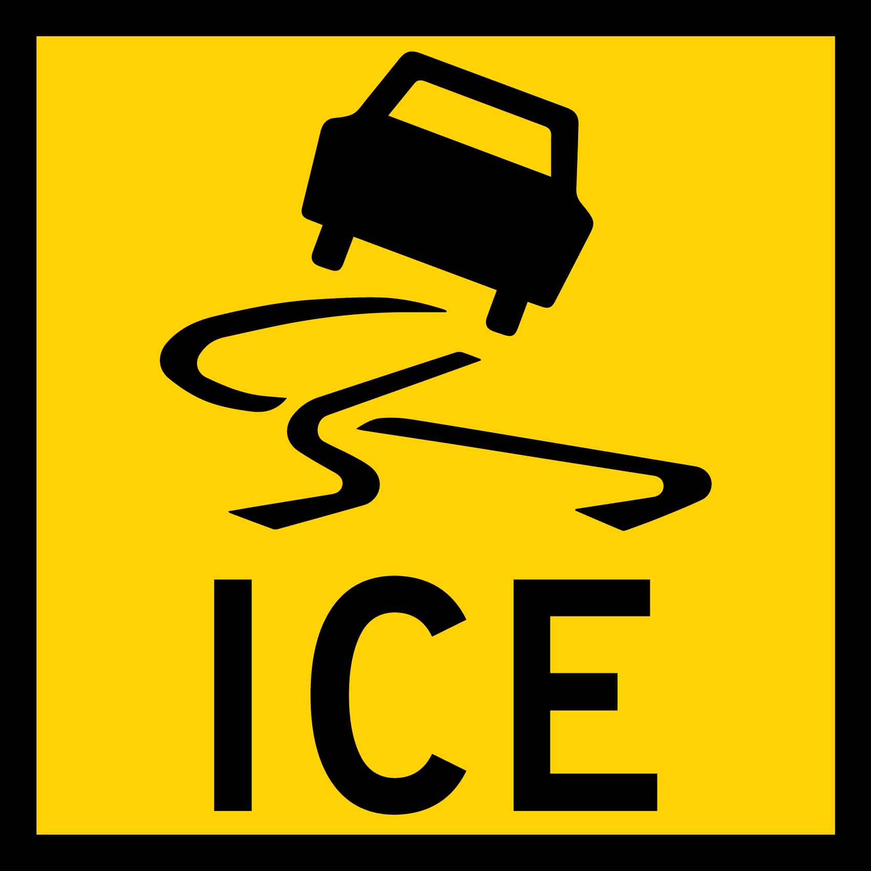 Ice On Road Multi Message Traffic Sign - New Signs
