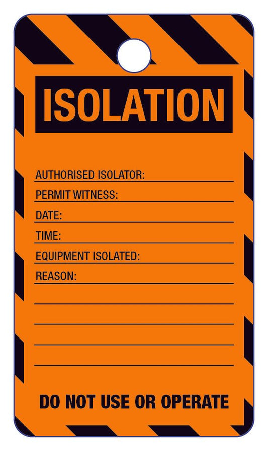 Isolation Do Not Use Or Operate Lock Out Tag - New Signs