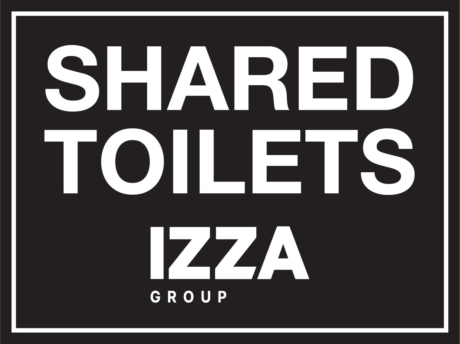 IZG Shared Toilets 300mm x 225mm Sign - New Signs