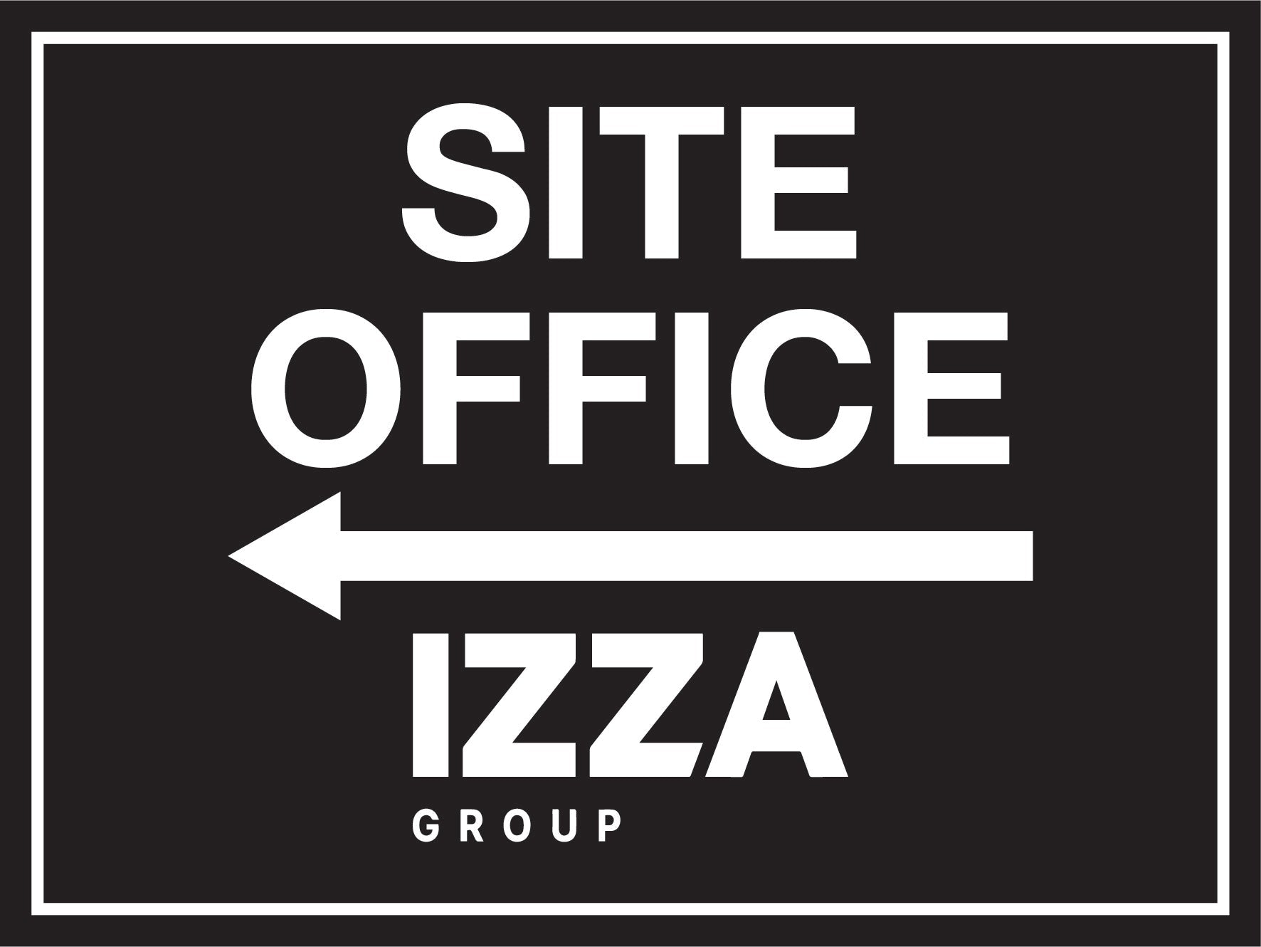 IZG Site Office Left Arrow 300mm x 225mm Sign - New Signs