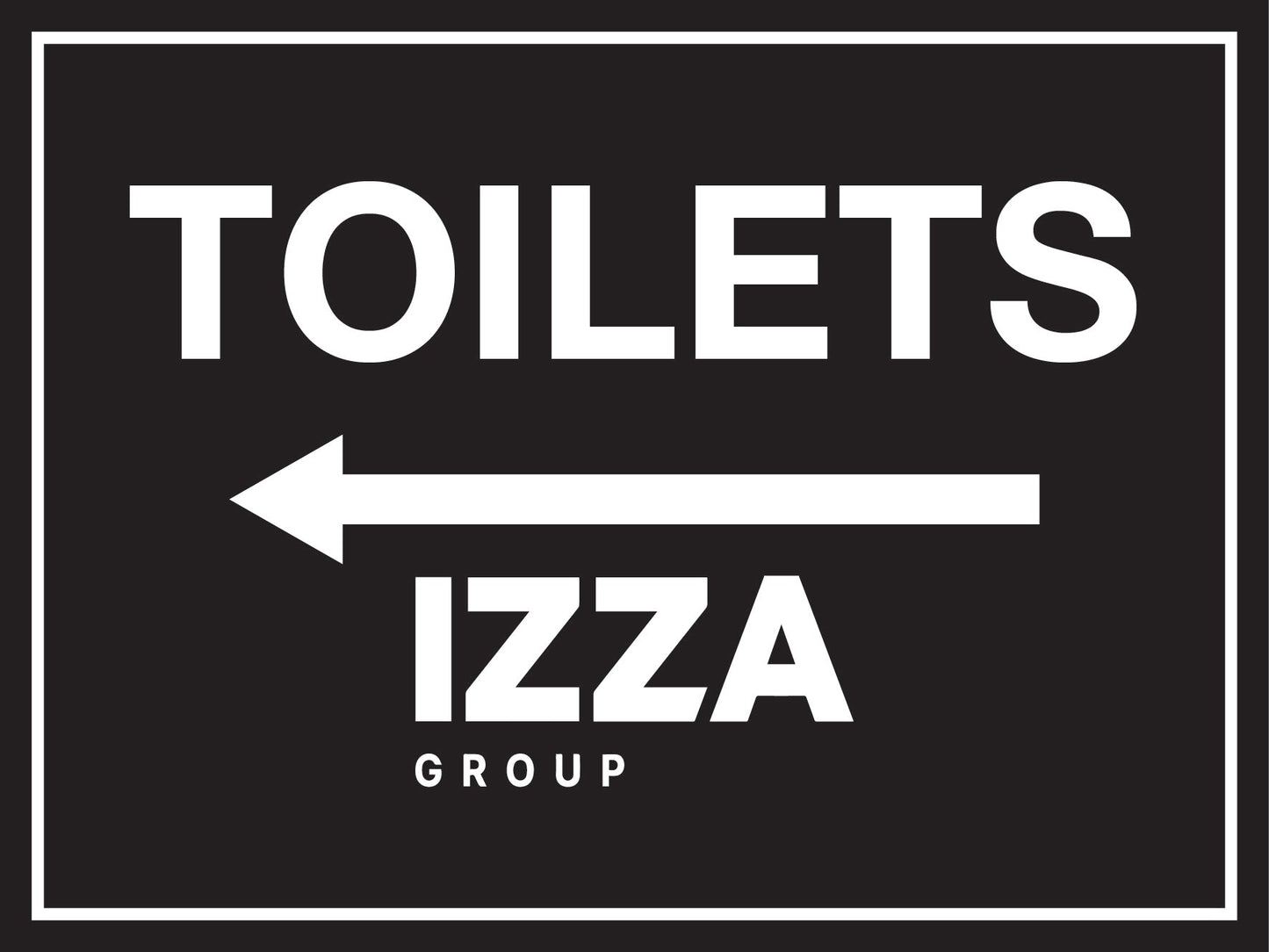 IZG Toilets Left Arrow 300mm x 225mm Sign - New Signs