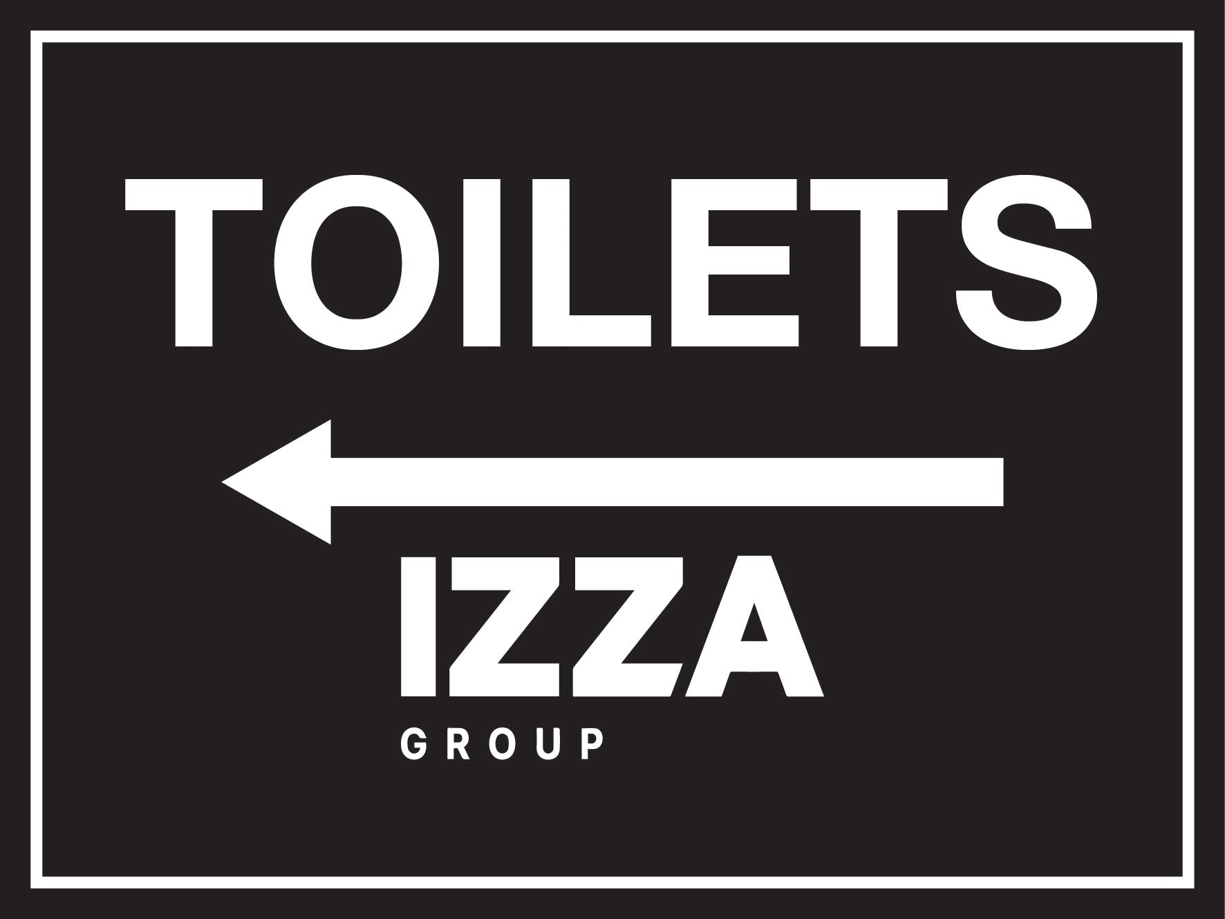 IZG Toilets Left Arrow 300mm x 225mm Sign - New Signs